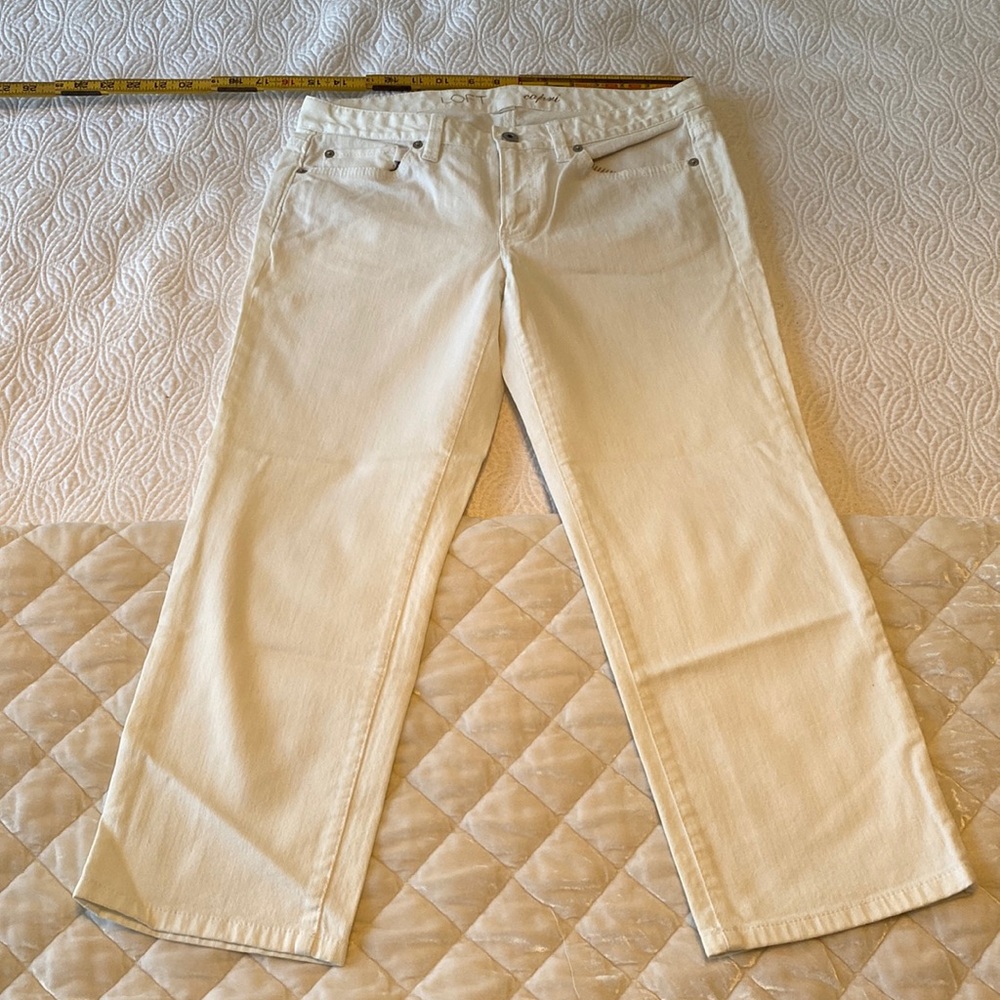 Loft Like New White Cropped Jeans Capris